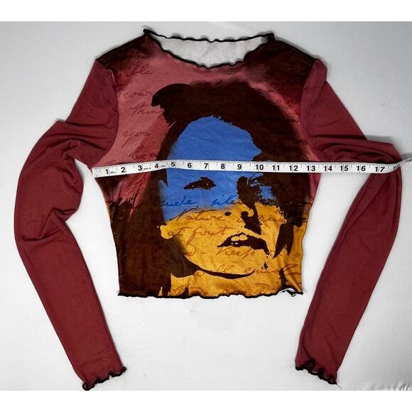 Shein Women's Cropped Top size XS With Sheer sleeves Pre-owned in good condition - Picture 3 of 9